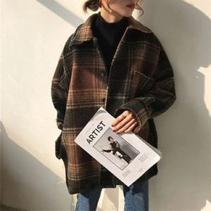 Yesstyle Brown Plaid Jacket